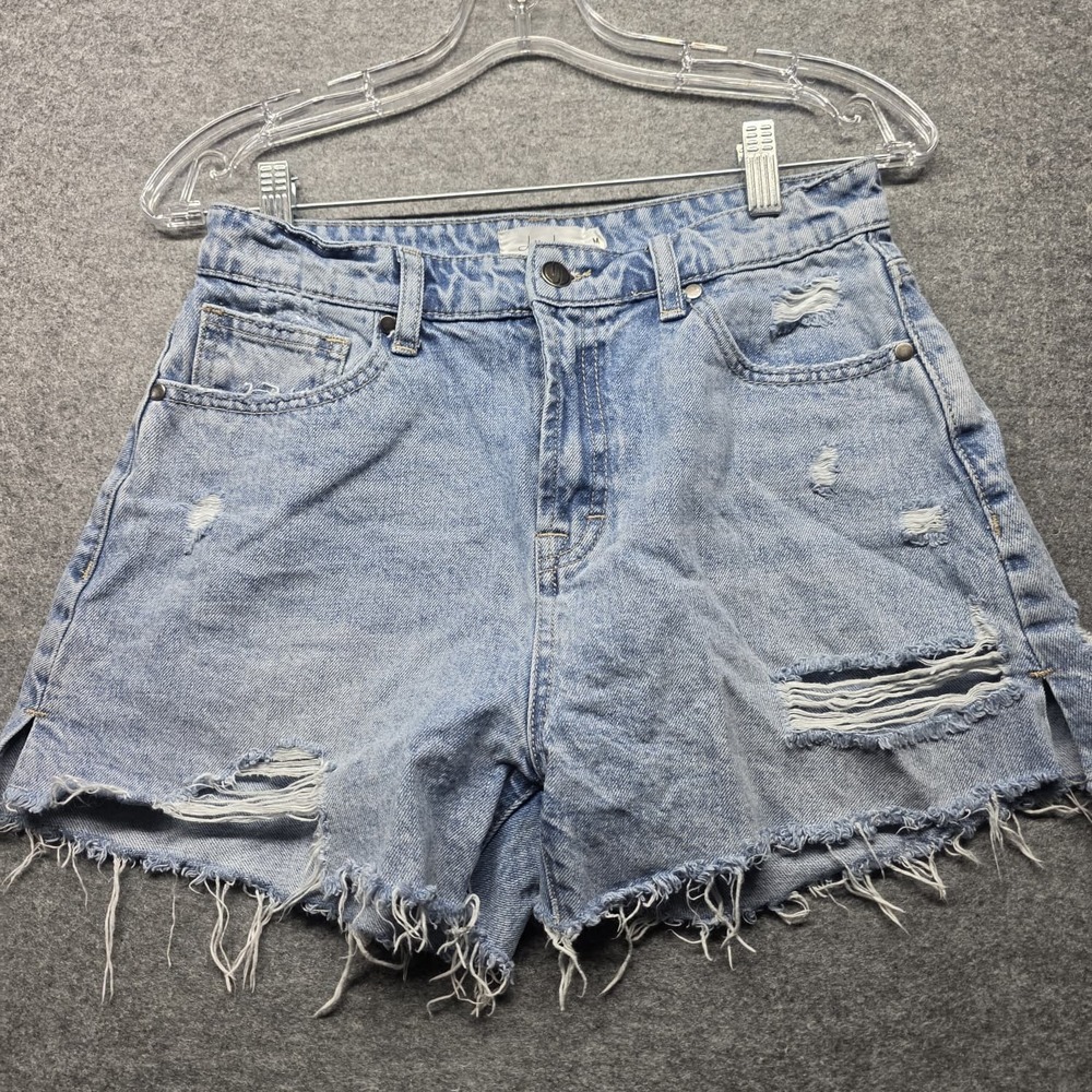 Jelly Jeans Women's Denim Shorts Size M Light Wash Distressed Frayed Raw Hem
